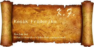 Kesik Friderika névjegykártya